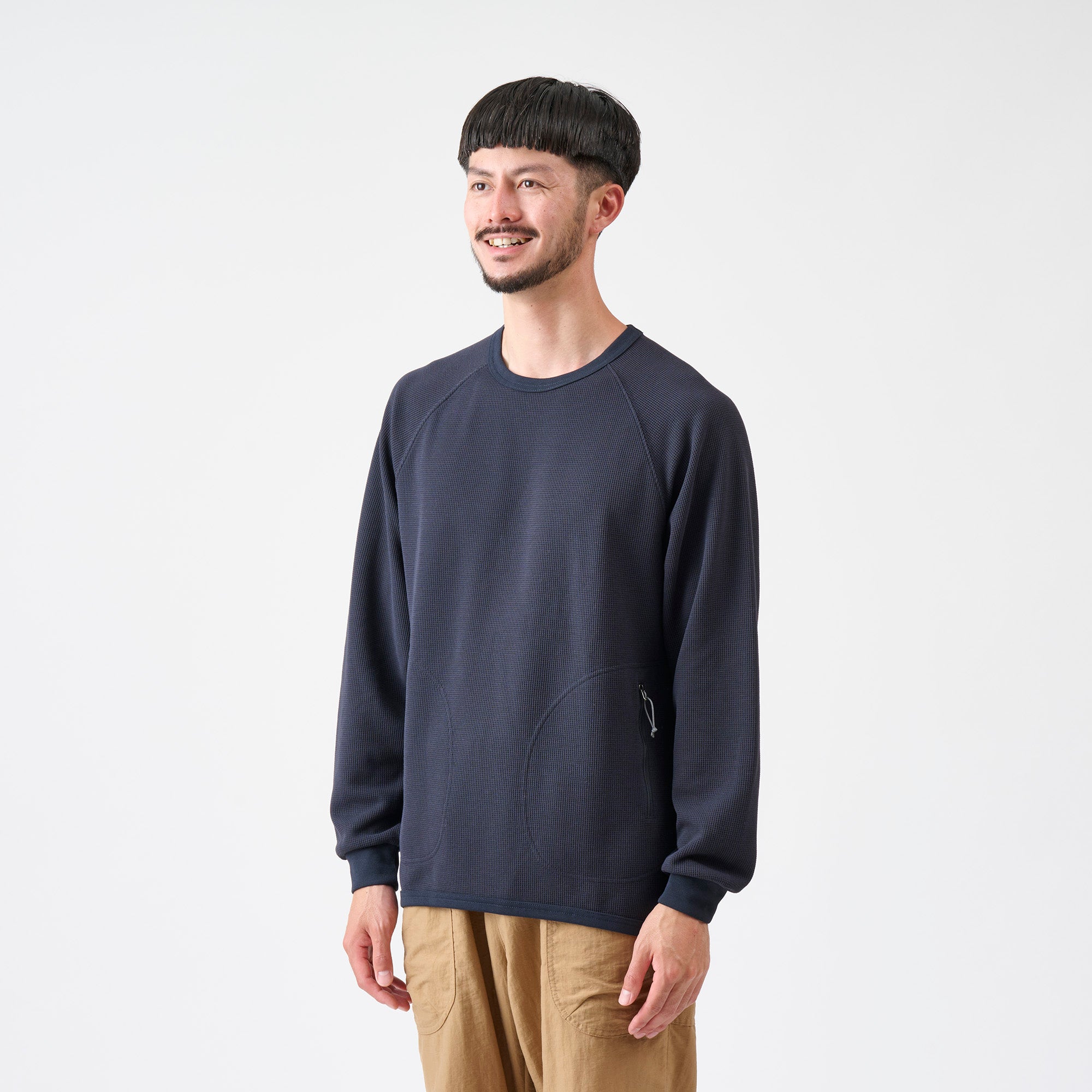 AXESQUIN ELEMENTS ドライワッフルのロングスリーブＴシャツ-3