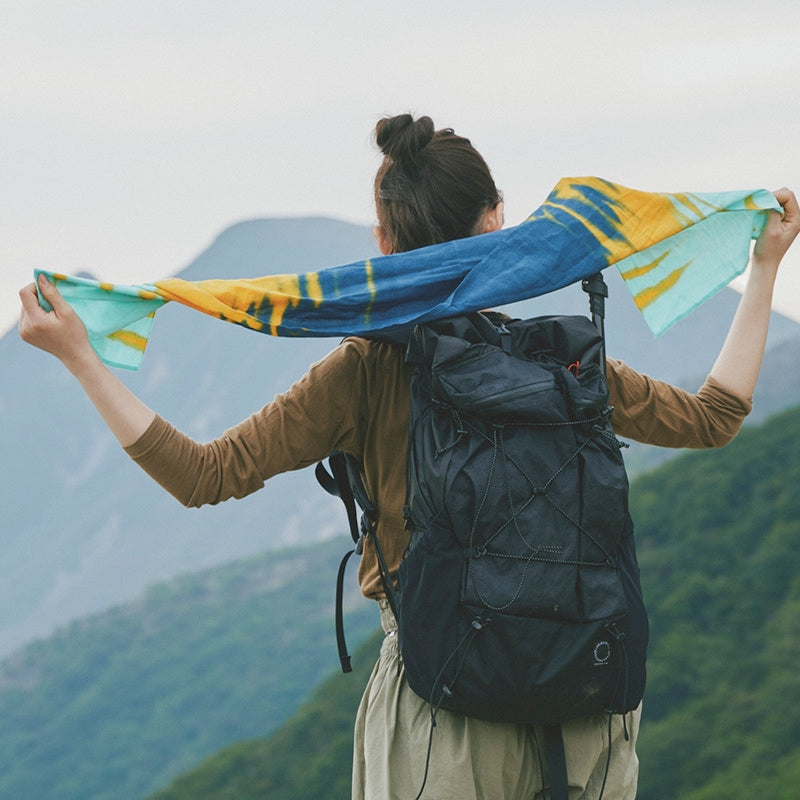 CHAORAS Sports Tenugui Tie-Dye Turquoise Orange
