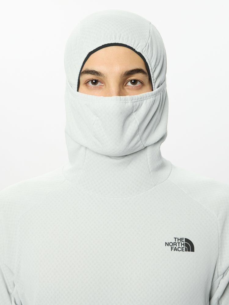 ザ・ノースフェイス　カールサイドグリッドフーディー　ティングレー　着用画像　バラクラバ