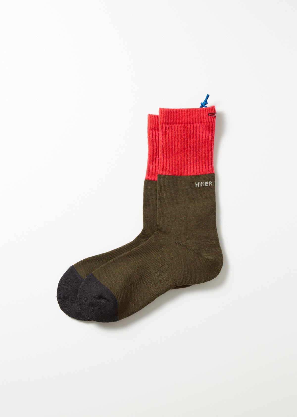 ハイカートラッシュ ZERO DAY HIKE TREK CREW　RED / OLI / CHA　正面