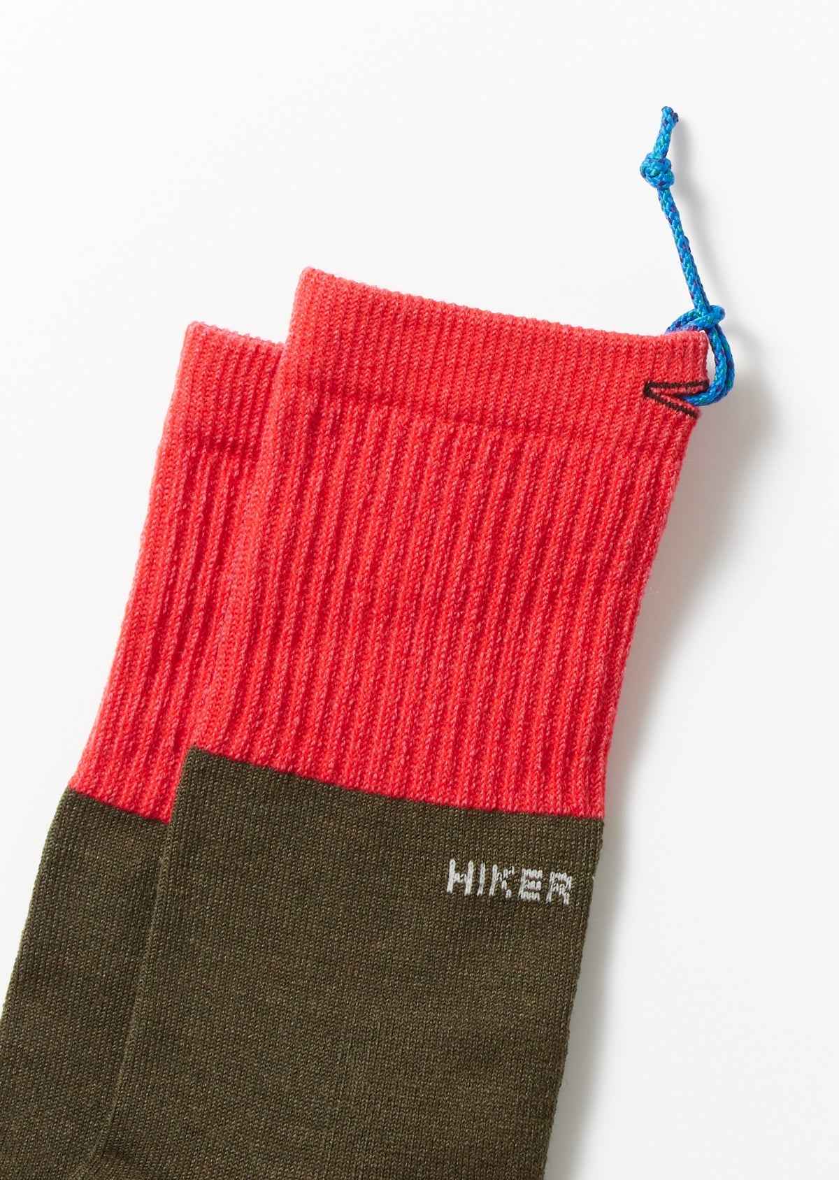 ハイカートラッシュ ZERO DAY HIKE TREK CREW　RED / OLI / CHA　裾部分