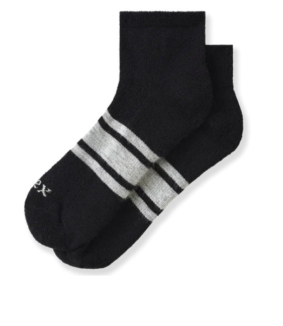 IBEX Light Cushion Performance 1/4 Socks (U-SK0091) Color: Black Grey Stripe