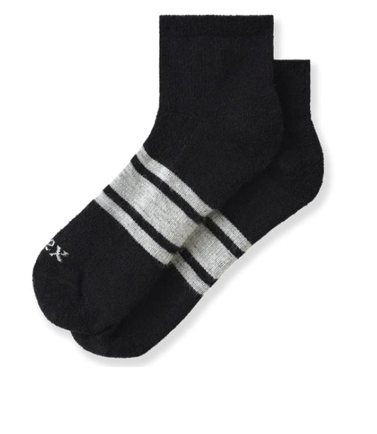 アイベックス（IBEX）ライトクッション パフォーマンス1/4ソックス（LIGHT CUSHION PERFORMANCE 1/4 SOCK） U-SK0091 カラー：BLACK GREY STRIPE