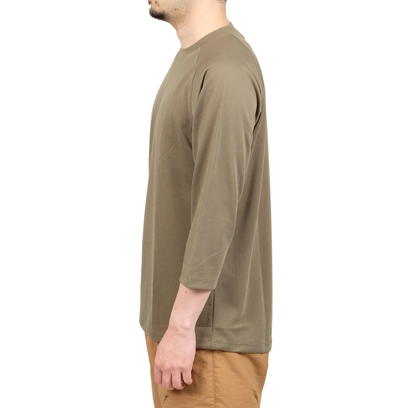 アクシーズクインエレメンツ（AXESQUIN ELEMENTS） キュプラ混のクォータースリーブTシャツ 21048  カラー：O22オリーブ鼠