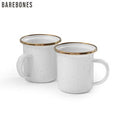 BAREBONES Enamel Espresso Cup Set (2-Piece Set) 20235035, Color: Eggshell